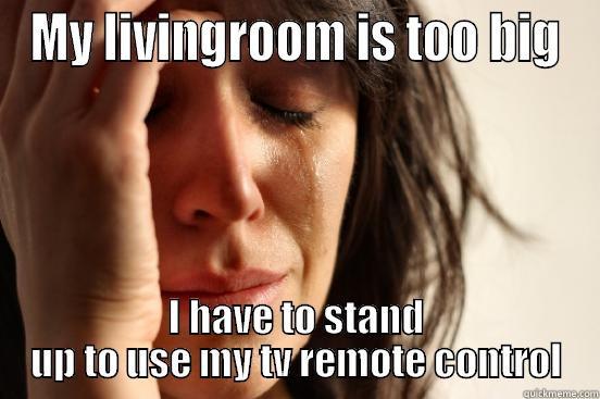 MY LIVINGROOM IS TOO BIG I HAVE TO STAND UP TO USE MY TV REMOTE CONTROL First World Problems