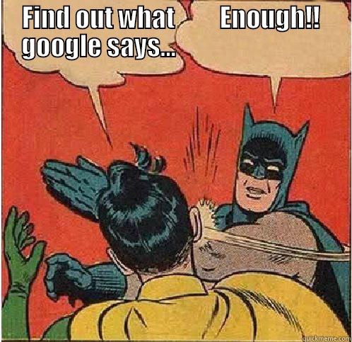 FIND OUT WHAT         ENOUGH!!  GOOGLE SAYS...                                Batman Slapping Robin