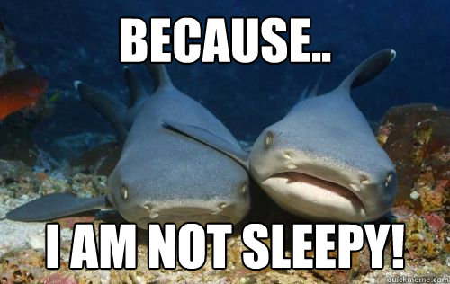 BECAUSE.. I AM NOT SLEEPY!  Compassionate Shark Friend