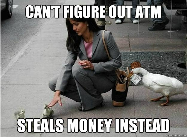 Can't figure out atm steals money instead  
