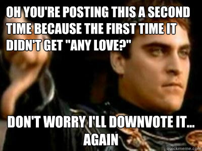 oh you're posting this a second time because the first time it didn't get 