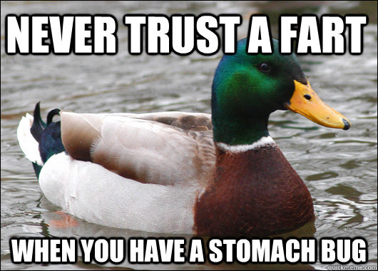 Never Trust a fart when you have a stomach bug  Actual Advice Mallard