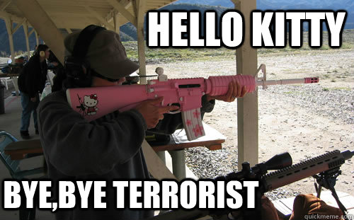 hello kitty bye,bye terrorist  