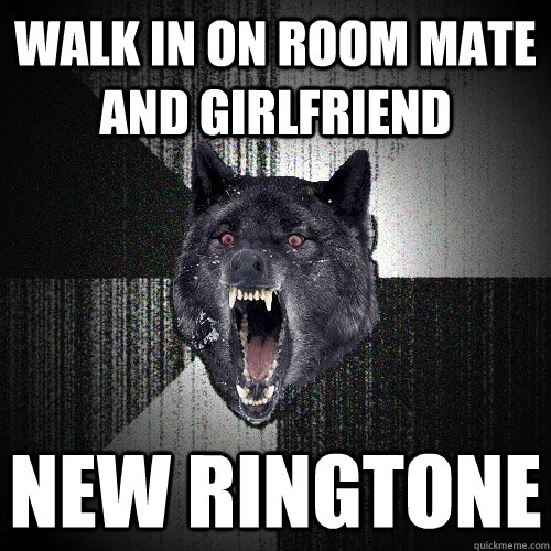 walk in on room mate and girlfriend new ringtone  Insanity Wolf