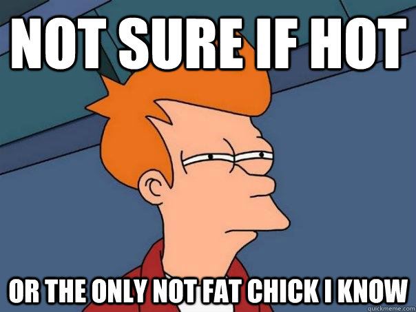 Not sure if hot  Or the only not fat chick i know  Futurama Fry