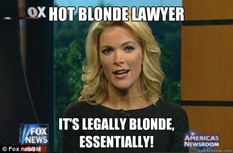 Hot Blonde Lawyer It's Legally Blonde,
Essentially!  Megyn Kelly
