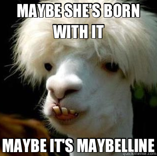MAYBE SHE'S BORN WITH IT MAYBE IT'S MAYBELLINE - MAYBE SHE'S BORN WITH IT MAYBE IT'S MAYBELLINE  Bad Hair Day Llama