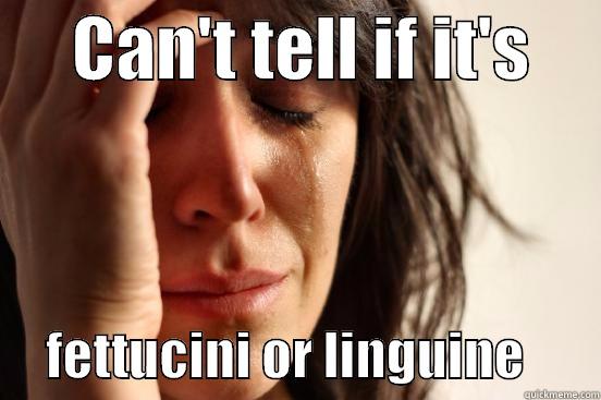      CAN'T TELL IF IT'S           FETTUCINI OR LINGUINE       First World Problems