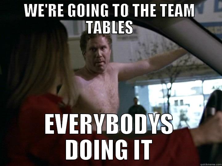 everybody's doing it - WE'RE GOING TO THE TEAM TABLES EVERYBODYS DOING IT Misc