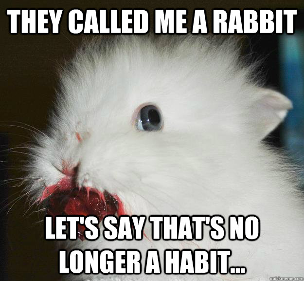 They called me a rabbit Let's say that's no longer a habit...  