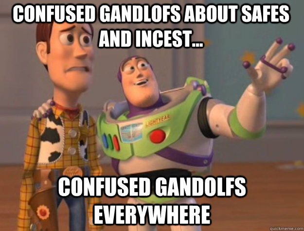 Confused Gandlofs about safes and Incest... Confused Gandolfs Everywhere  toystory everywhere