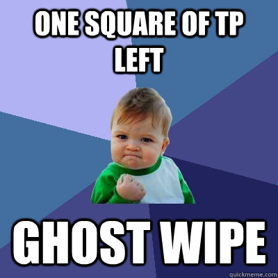 one square of tp left ghost wipe  Success Kid