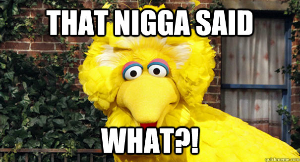 That nigga said what?! - That nigga said what?!  Big Bird Romney