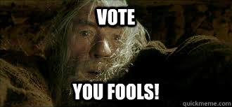Vote you fools!  