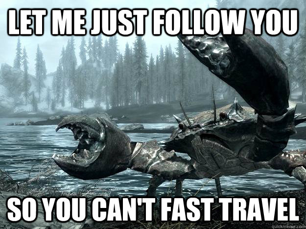 Let me just follow you so you can't fast travel - Let me just follow you so you can't fast travel  Misc