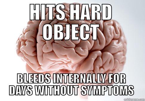 HITS HARD OBJECT BLEEDS INTERNALLY FOR DAYS WITHOUT SYMPTOMS Scumbag Brain