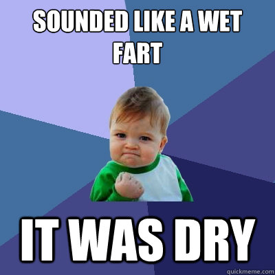 sounded like a wet fart it was dry  Success Kid