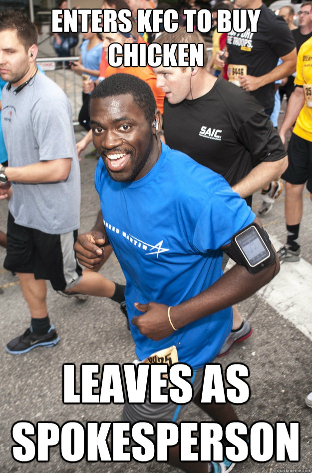 Enters KFC to buy chicken Leaves as spokesperson  Ridiculously Photogenic Black Guy
