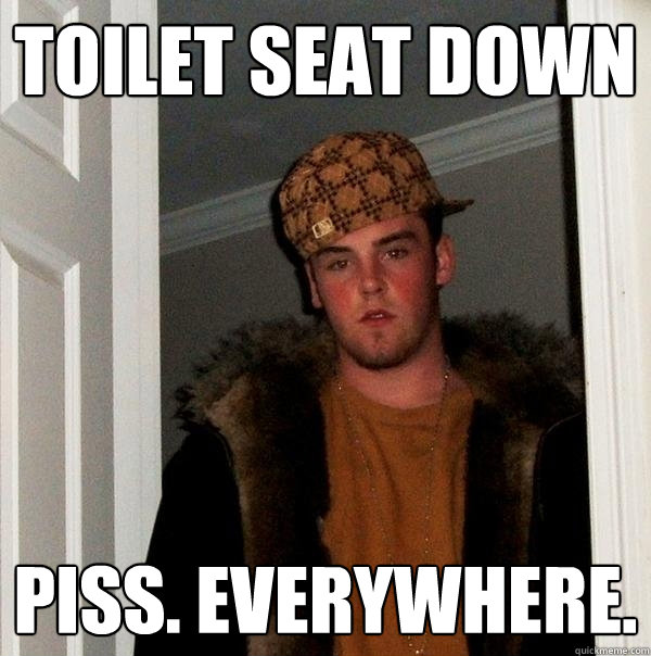 Toilet Seat Down Piss. Everywhere.  - Toilet Seat Down Piss. Everywhere.   Scumbag Steve