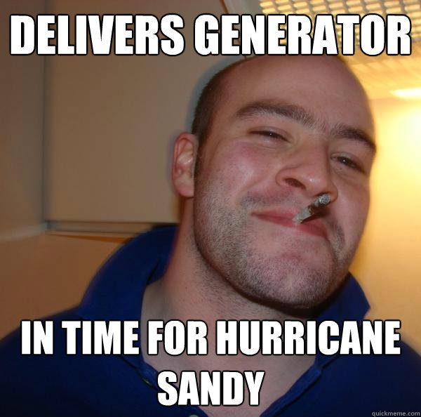 Delivers generator  In time for Hurricane Sandy - Delivers generator  In time for Hurricane Sandy  Misc