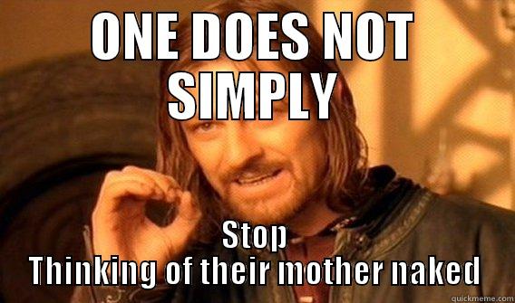 ONE DOES NOT SIMPLY STOP THINKING OF THEIR MOTHER NAKED One Does Not Simply