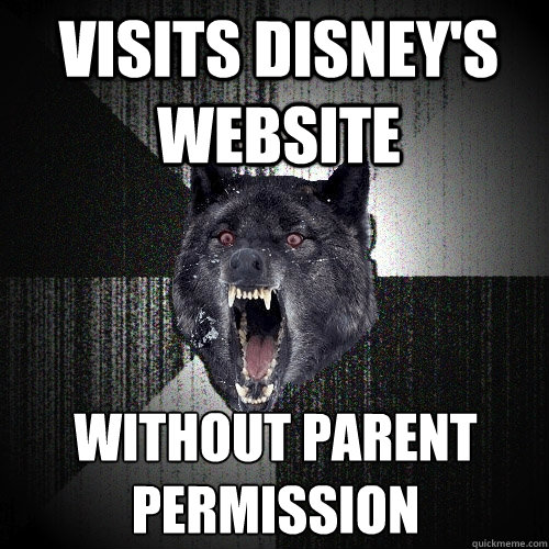 visits Disney's website without parent permission  Insanity Wolf