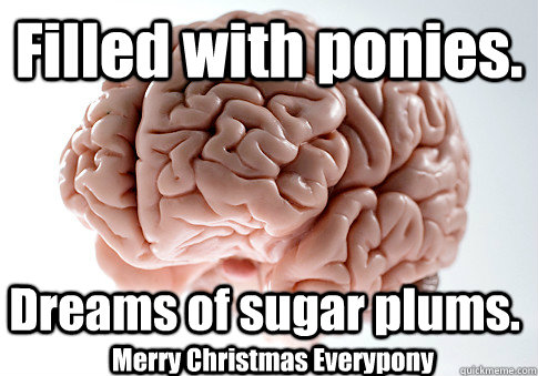 Filled with ponies. Dreams of sugar plums. Merry Christmas Everypony  Scumbag Brain