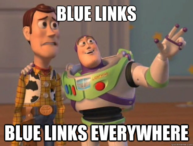 Blue links Blue links everywhere - Blue links Blue links everywhere  Buzz Lightyear