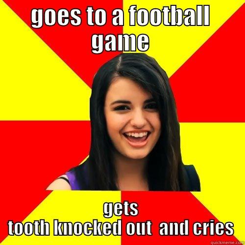 GOES TO A FOOTBALL GAME GETS TOOTH KNOCKED OUT  AND CRIES Rebecca Black
