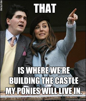 That Is where we're building the castle my ponies will live in.  Kate Middleton
