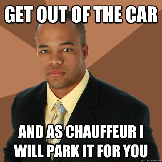 get out of the car and as chauffeur i will park it for you   Successful Black Man Meth