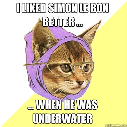 I liked Simon Le Bon better ... ... when he was underwater  Hipster Kitty