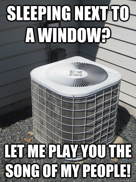 SLEEPING NEXT TO A WINDOW? LET ME PLAY YOU THE SONG OF MY PEOPLE!  Asshole AC