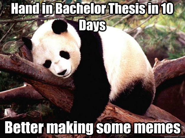 Hand in Bachelor Thesis in 10 Days Better making some memes - Hand in Bachelor Thesis in 10 Days Better making some memes  Procrastination Panda