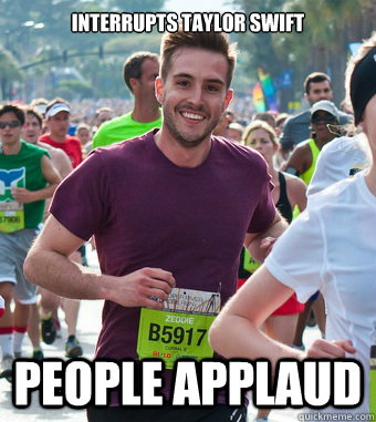 Interrupts Taylor Swift People applaud  Rediculously Photogenic Guy
