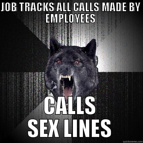 JOB TRACKS ALL CALLS MADE BY EMPLOYEES CALLS SEX LINES Insanity Wolf