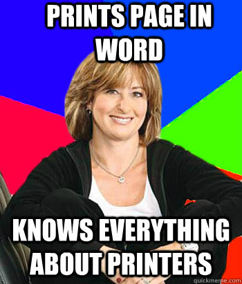Prints page in word Knows everything about printers  Sheltering Suburban Mom
