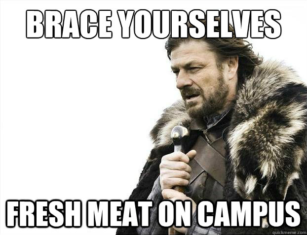 Brace yourselves Fresh meat on campus  Brace Yourselves - Borimir