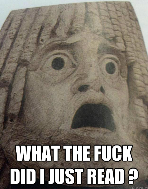  What The fuck did I just read ?  Mortified Monolith