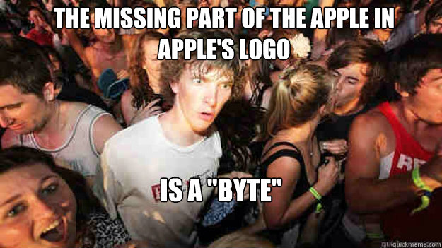 The missing part of the apple in Apple's logo is a 