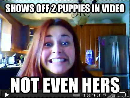 shows off 2 puppies in video not even hers  Marina