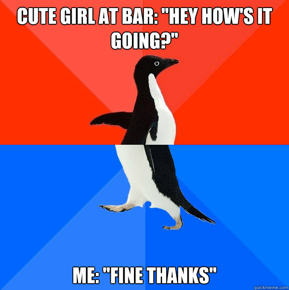 Cute girl at bar: 