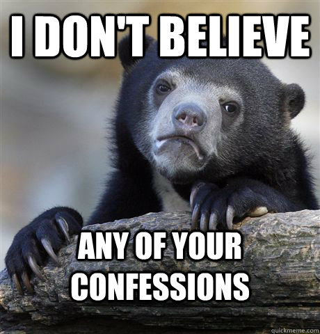 I DON'T BELIEVE ANY OF YOUR CONFESSIONS  Confession Bear