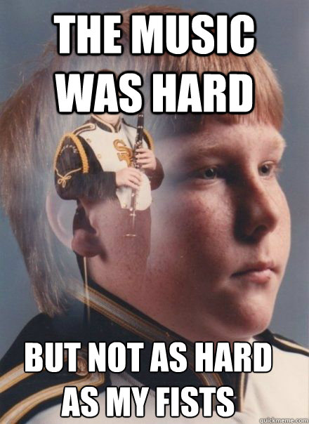 the music was hard but not as hard as my fists  PTSD Clarinet kid