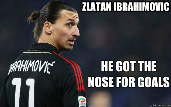 Zlatan Ibrahimovic he got the
nose for goals - Zlatan Ibrahimovic he got the
nose for goals  ibranose