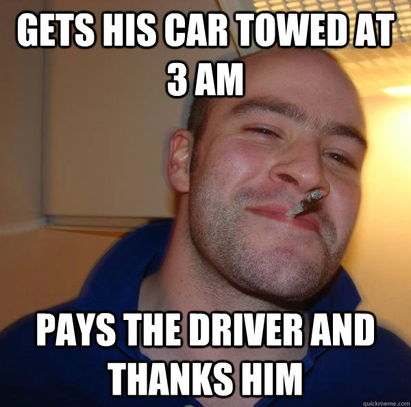 gets his car towed at 3 am pays the driver and thanks him - gets his car towed at 3 am pays the driver and thanks him  Misc