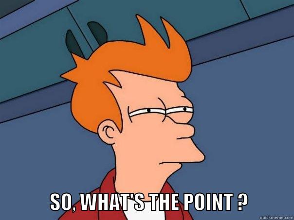                 SO, WHAT'S THE POINT ?            Futurama Fry