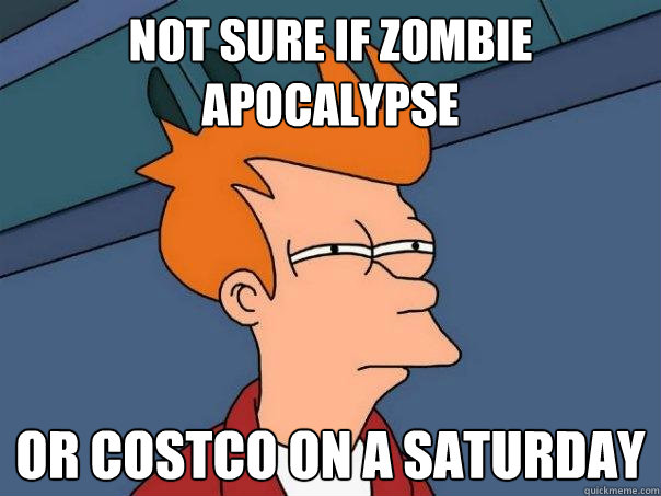 Not sure if zombie apocalypse Or Costco on a saturday  Futurama Fry