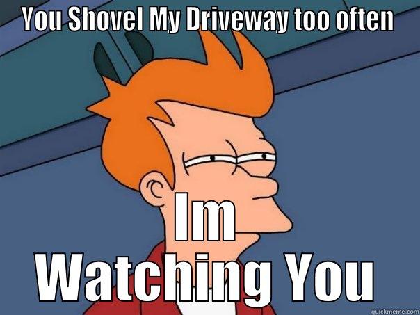 YOU SHOVEL MY DRIVEWAY TOO OFTEN IM WATCHING YOU Futurama Fry