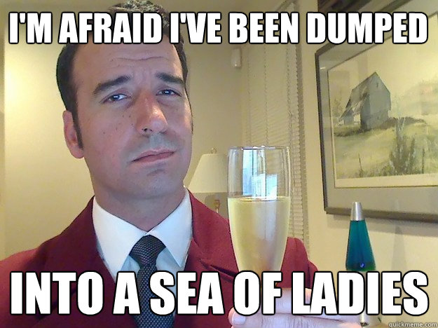 I'm afraid I've been dumped into a sea of ladies - I'm afraid I've been dumped into a sea of ladies  Fabulous Divorced Guy